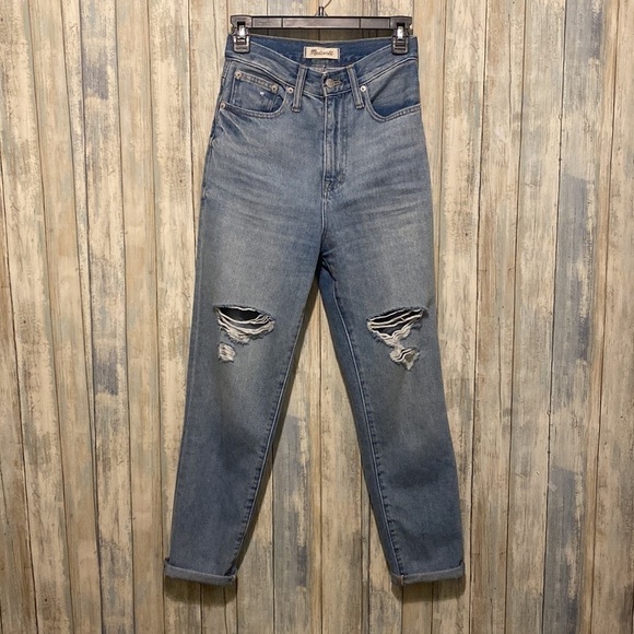 Madewell The Momjean in Gilford Wash: Ripped Edition | NWT| 23 | Ribcage Jeans - Picture 2 of 13